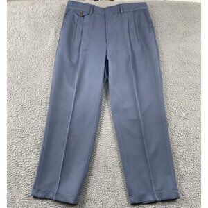 VTG Orvis Dress Pants Mens 38x30 Blue Formal Office Preppy Pleated